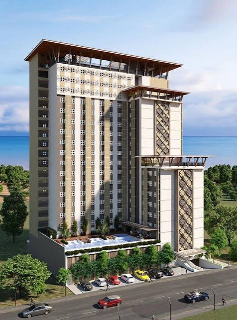Balai by BE Residences full tower render — 19-storey seaside residential resort, Punta Engaño Mactan