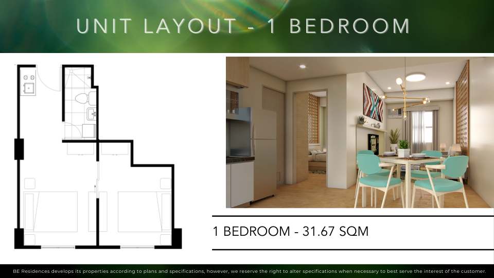 Balai in Cordova 1 bedroom unit floor plan