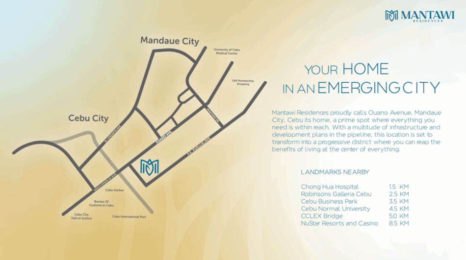Mantawi Residences location map — Ouano and F.E. Zuellig Ave., Mandaue City